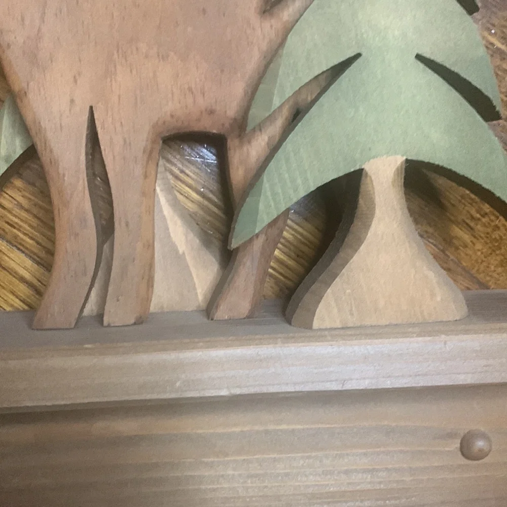 Hand crafted Moose Pine Tree Rustic Cabin Hooks Hanger